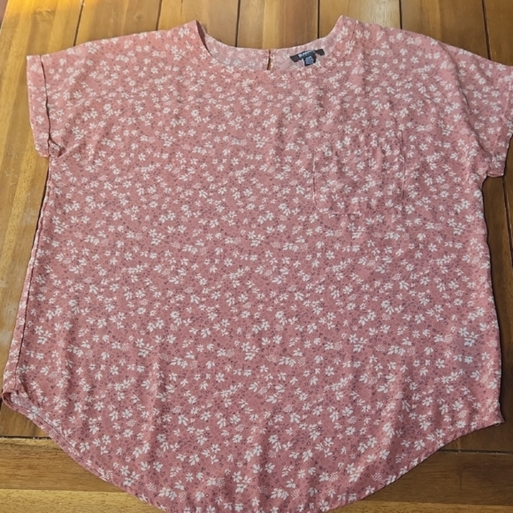 Buffalo David Bitton, Pullover Blouse, Dusty Rose‎ Floral,  Size M